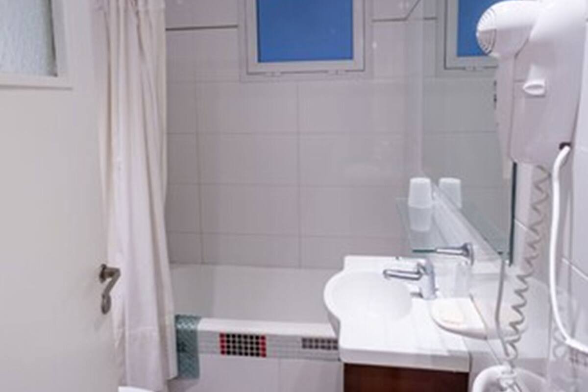 free toiletries, hair dryer, bidet, towels