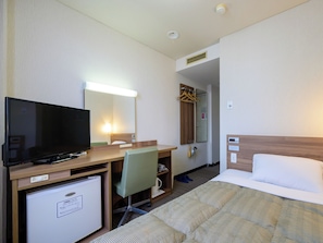 Semi Double Room | Desk, blackout drapes, iron/ironing board, free WiFi