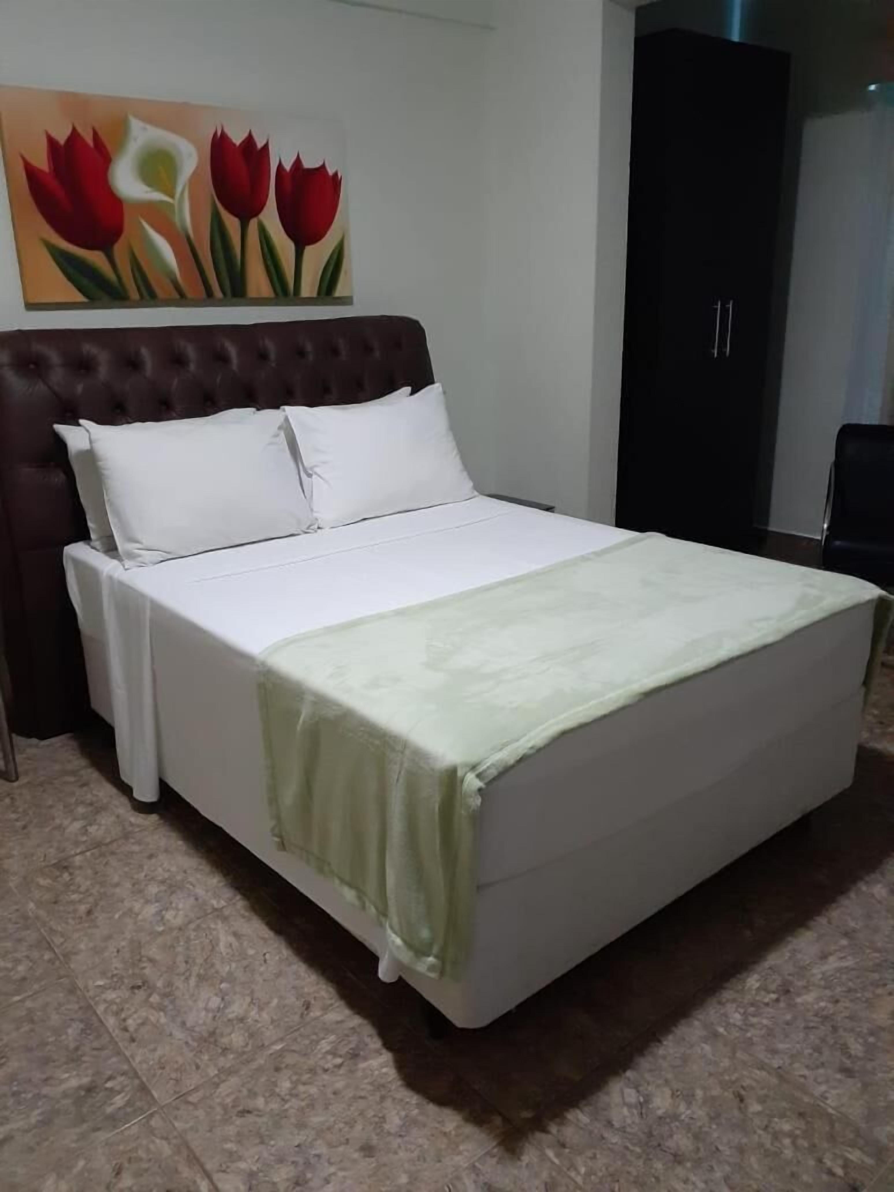 Apartamento superior, 1 cama de casal (Com Ar Condicionado) | Frigobar, escrivaninha, ferros/tábuas de passar roupa, Wi-Fi de cortesia