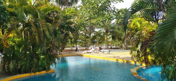 4 piscines extérieures, cabanons gratuits, chaises longues