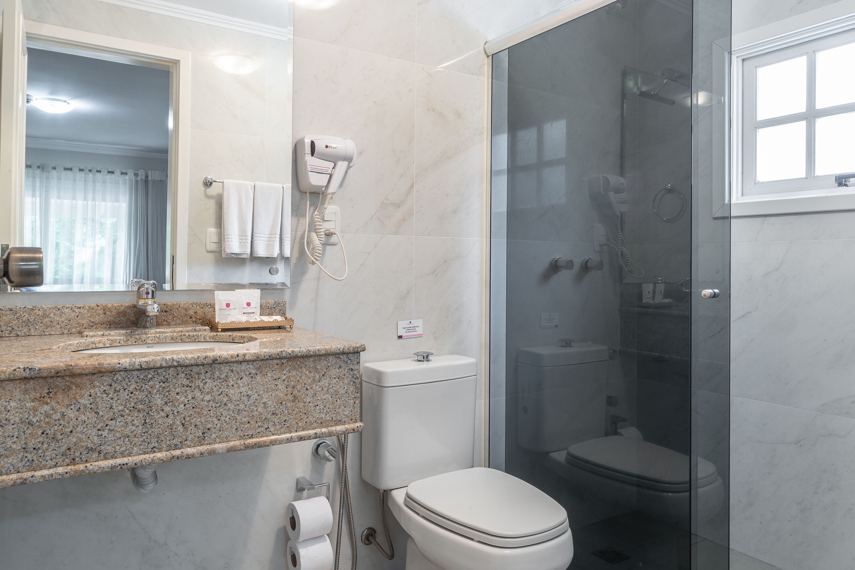 superior triple room | bathroom | shower, free toiletries, hair dryer, bidet