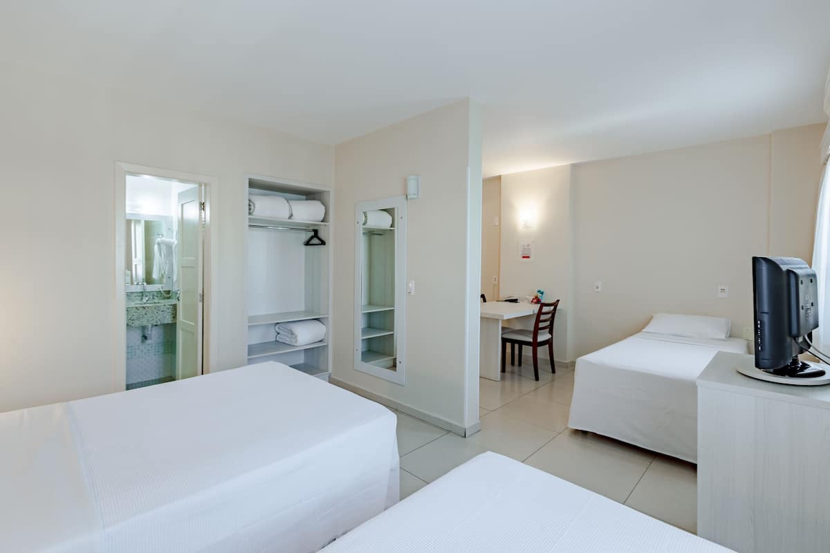 Desk, blackout drapes, free WiFi, bed sheets
