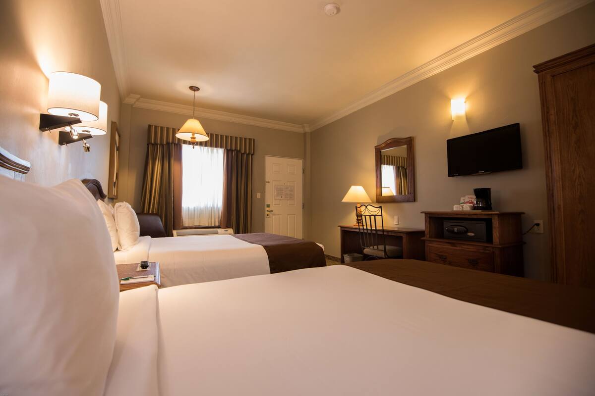 double room, 2 double beds | in-room safe, desk, iron/ironing board, free wifi