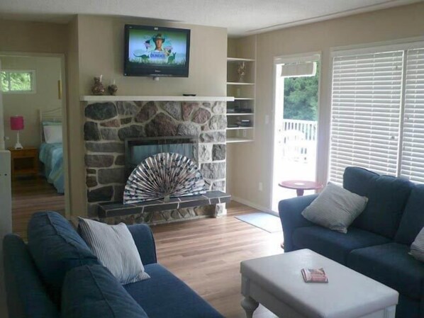 TV, fireplace, DVD player