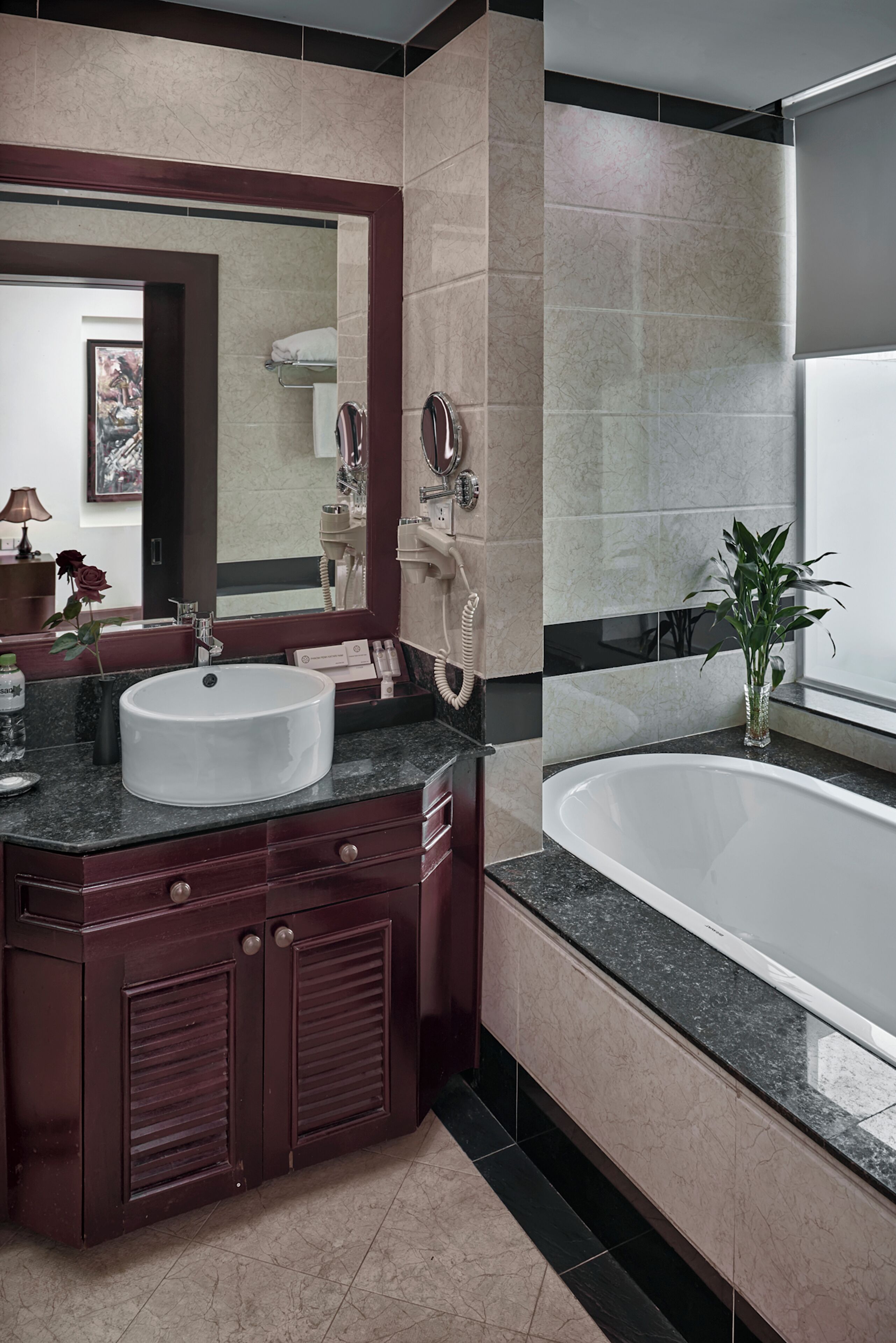 free toiletries, hair dryer, bathrobes, slippers