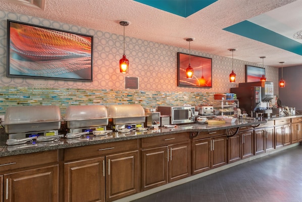 Free daily self-service breakfast