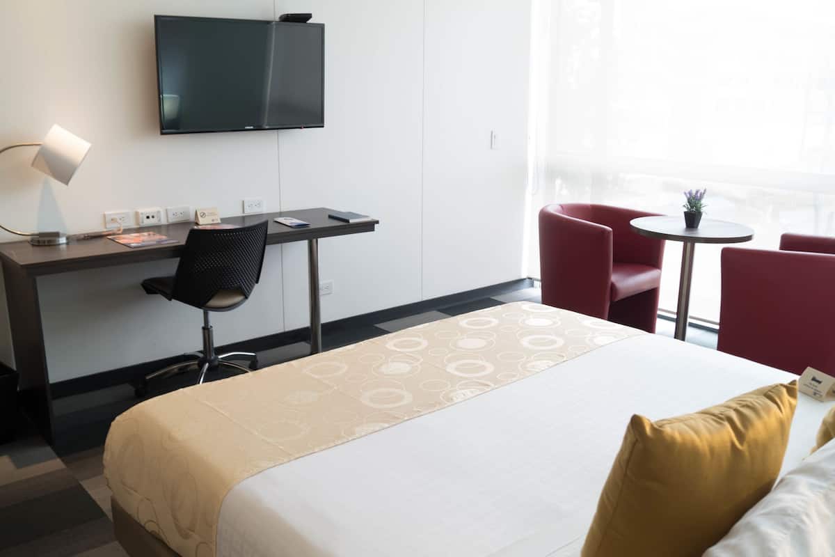 In-room safe, desk, iron/ironing board, free cribs/infant beds