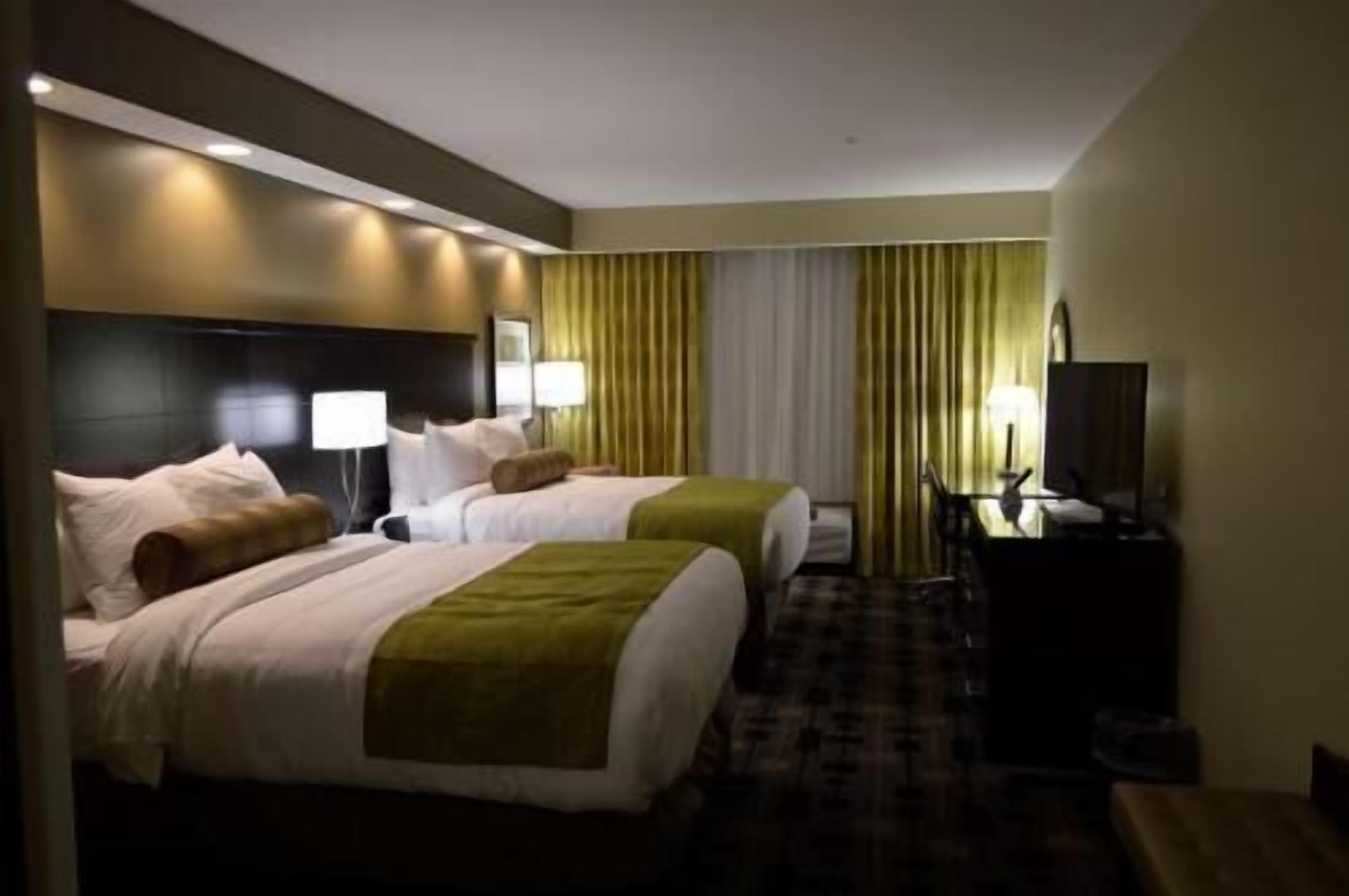 Pillow-top beds, desk, laptop workspace, iron/ironing board