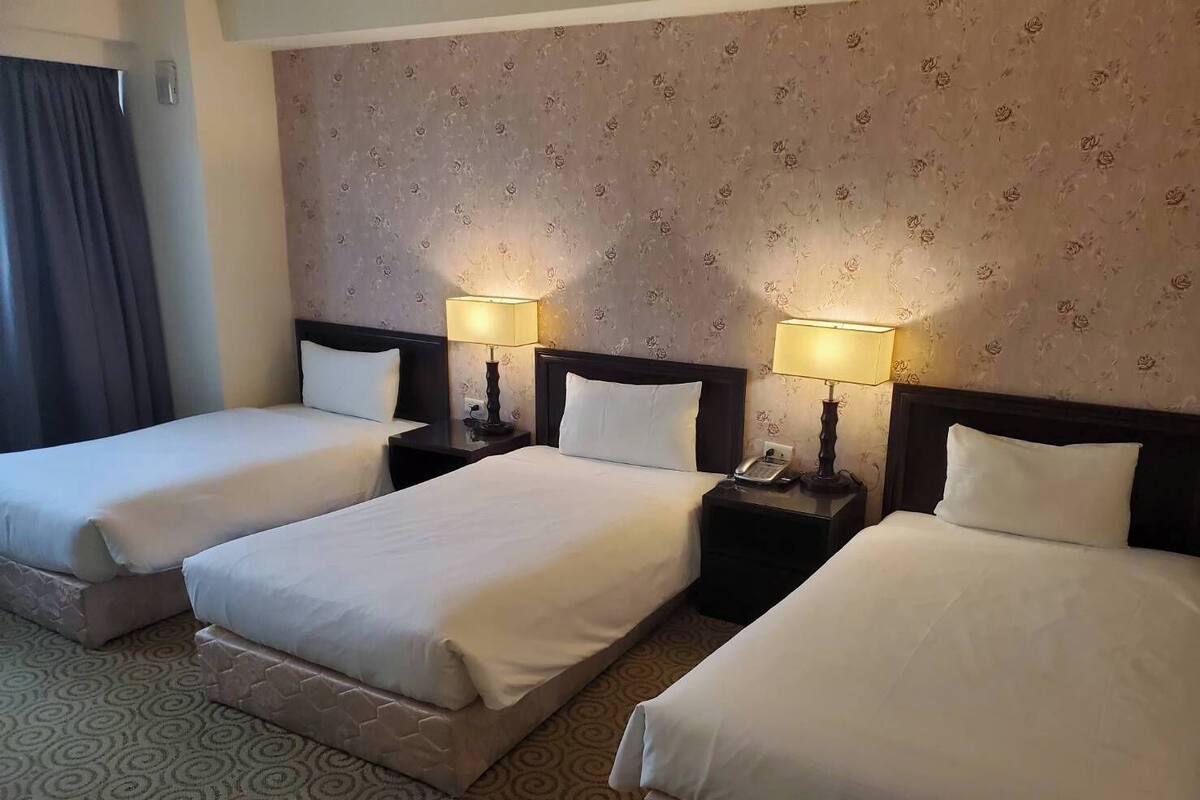 Chambre Triple, 3 lits une place | Vue de la chambre