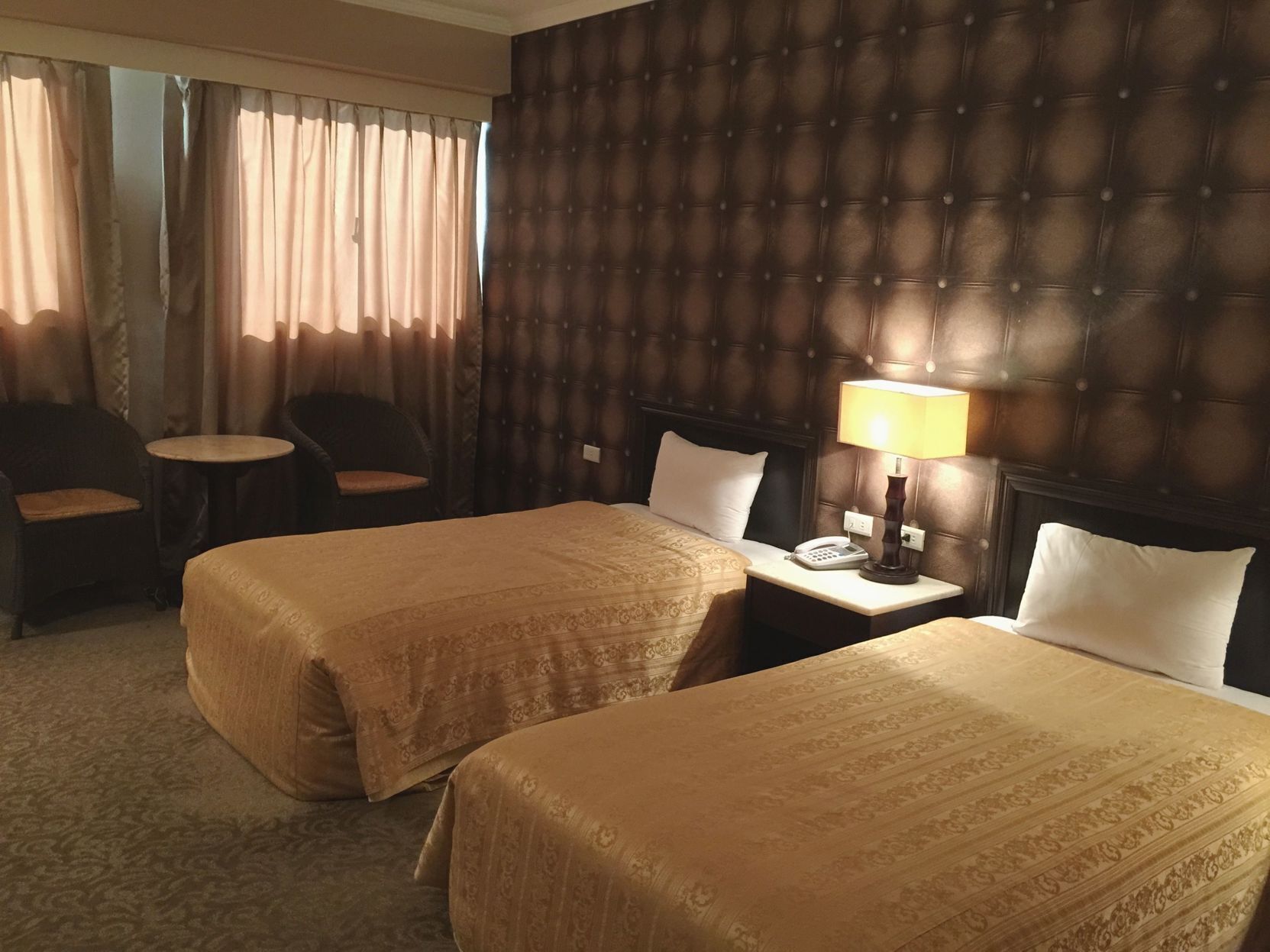 Desk, free WiFi, bed sheets