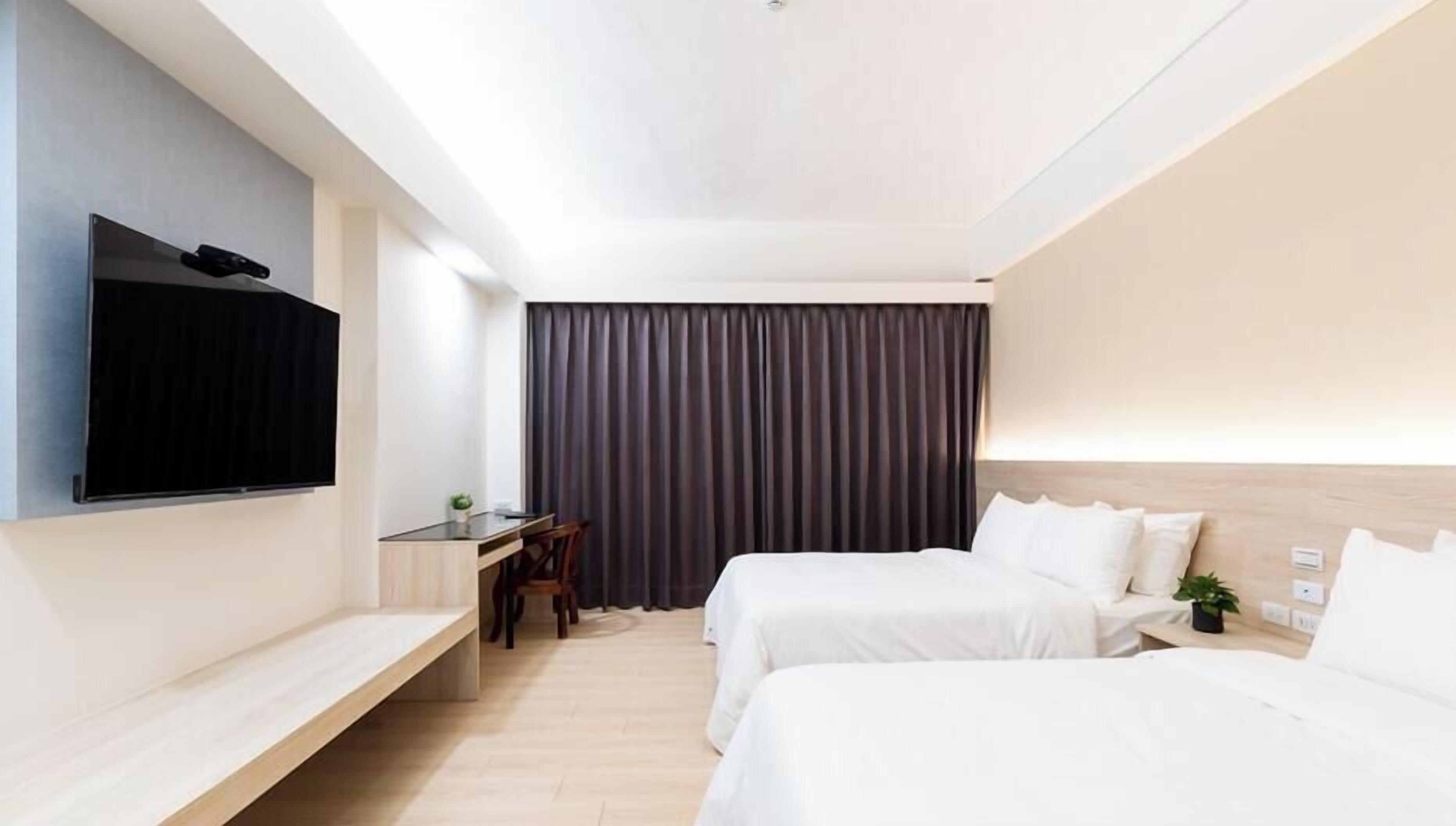 Basic Quadruple Room, 2 Double Beds | Premium bedding, memory foam beds, desk, free WiFi