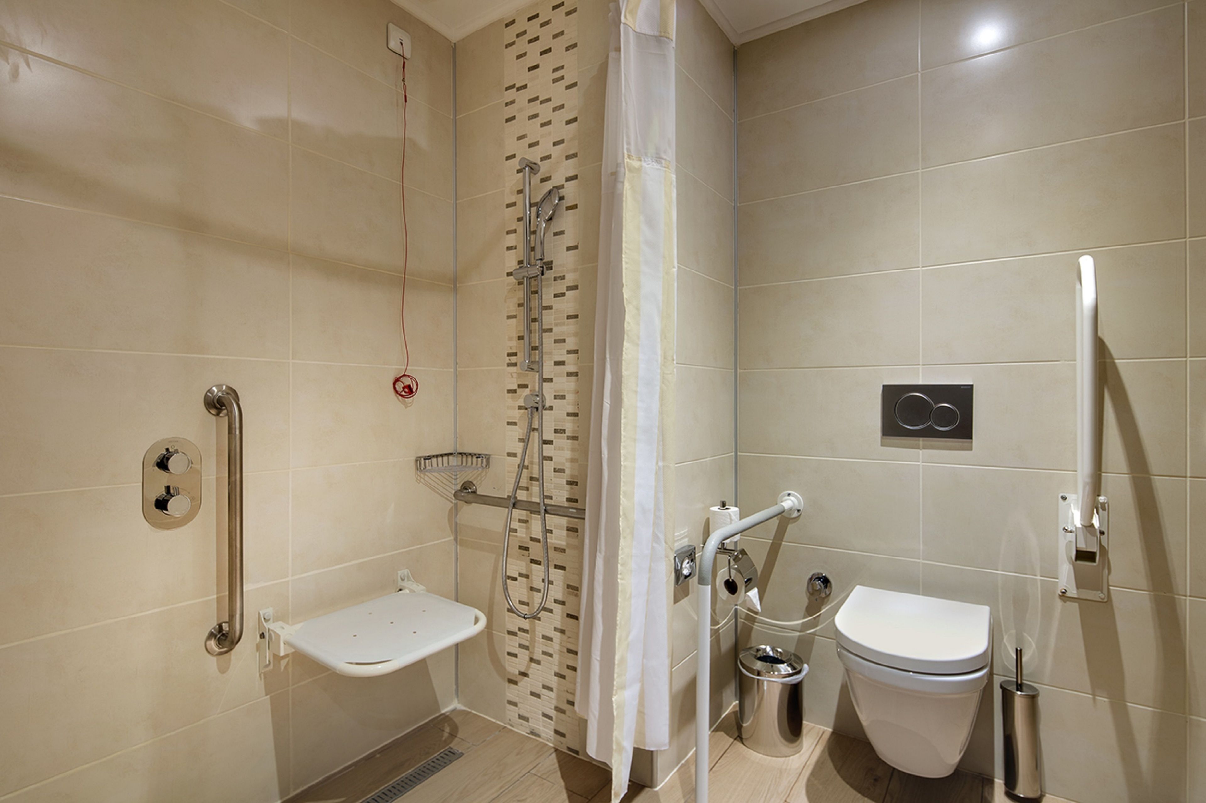 room, 1 queen bed, accessible | bathroom | shower, designer toiletries, hair dryer, slippers