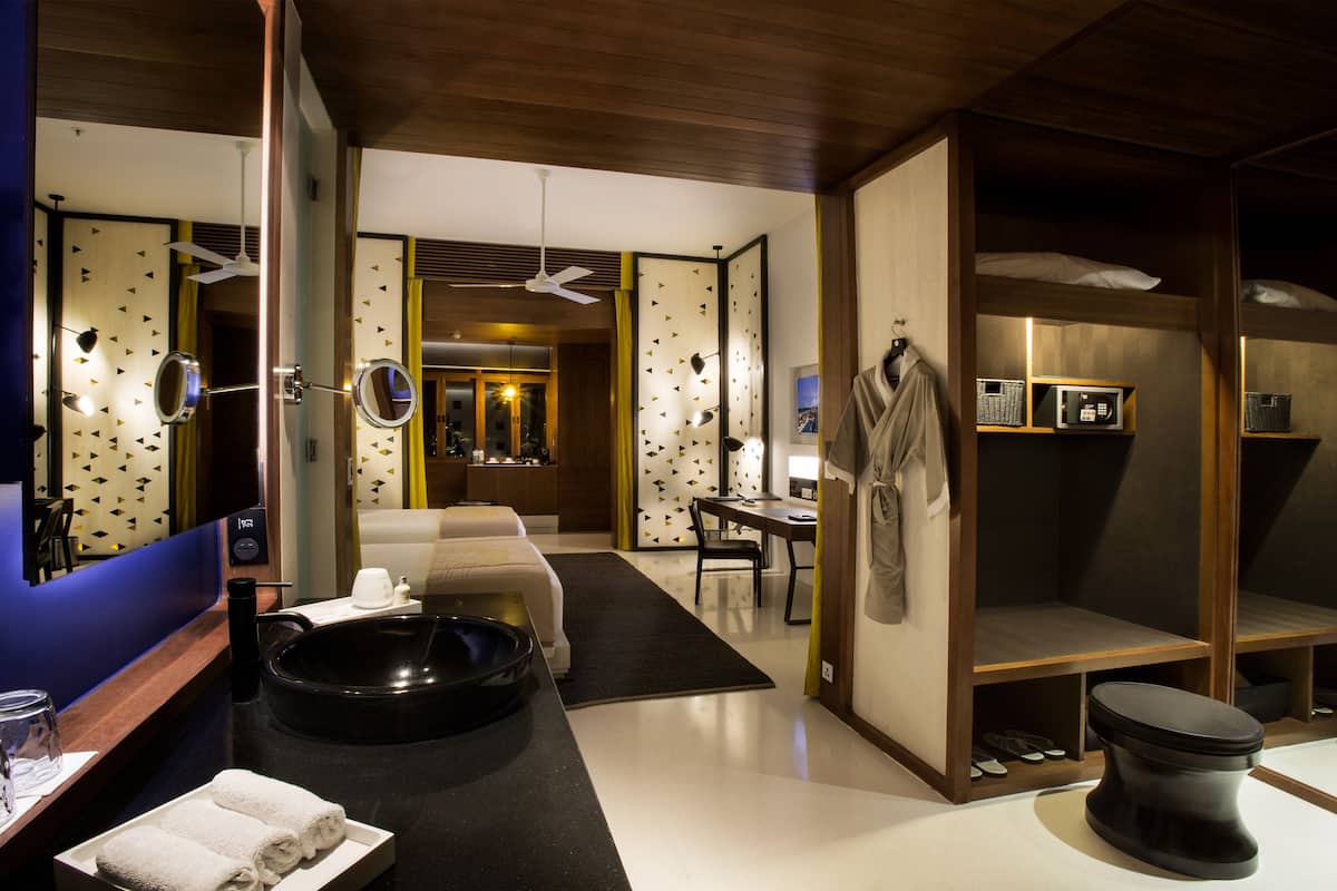 premium bedding, free minibar items, in-room safe