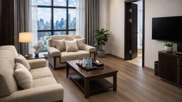 Minibar, két bảo mật tại phòng, đồng hồ báo thức