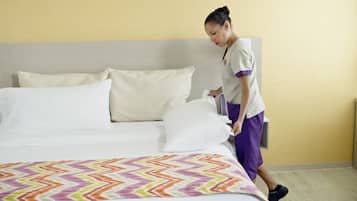 Down duvets, minibar, in-room safe, desk
