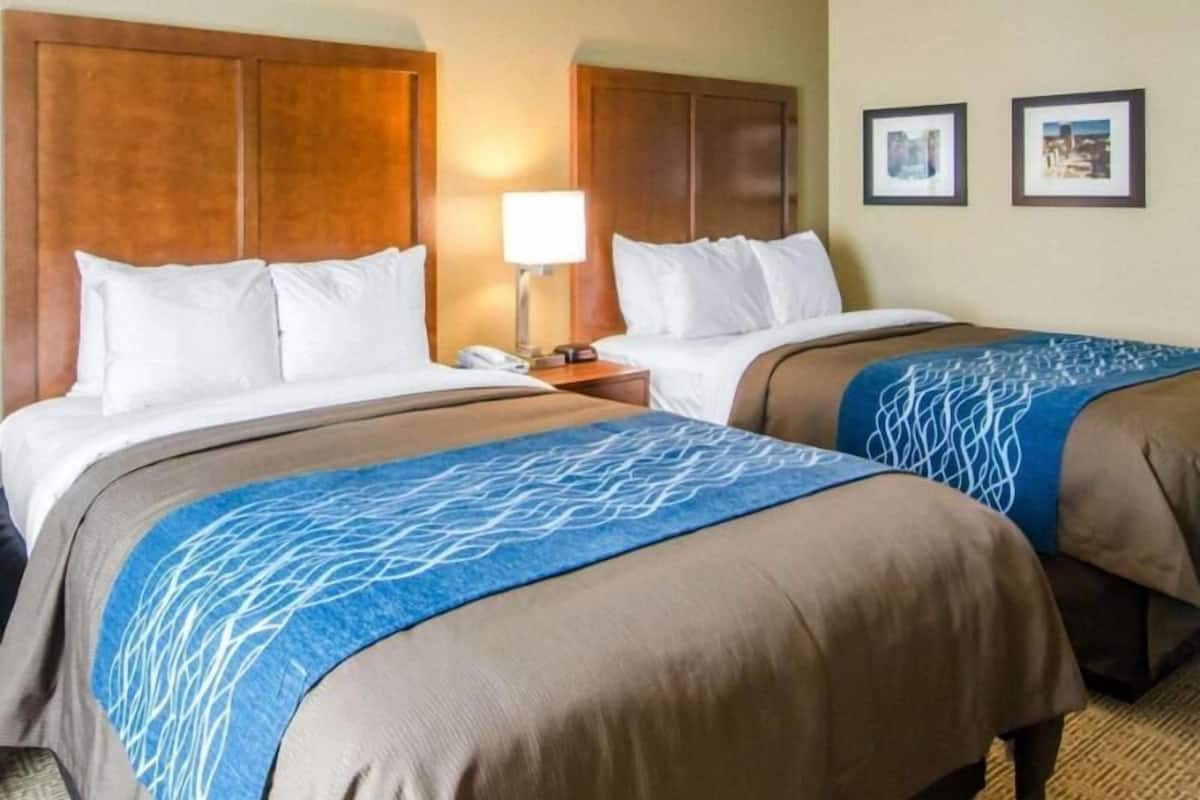 Premium bedding, down comforters, pillowtop beds, in-room safe