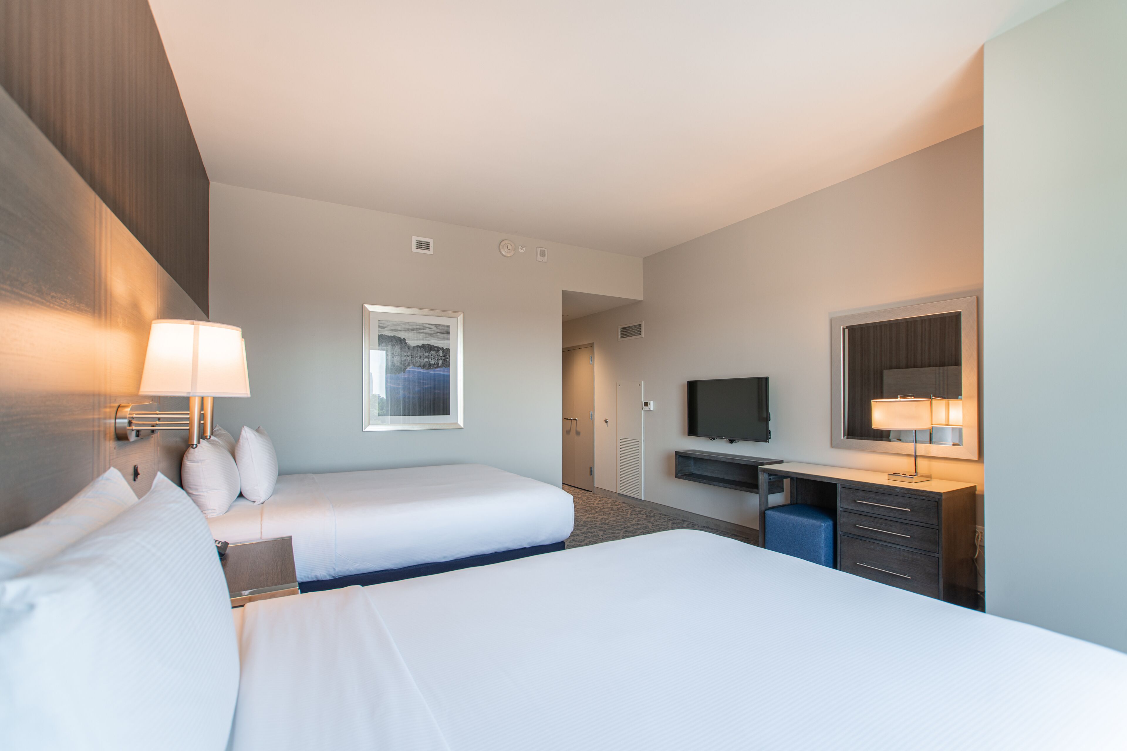 suite, 2 queen beds, lake view | premium bedding, in-room safe, desk, laptop workspace