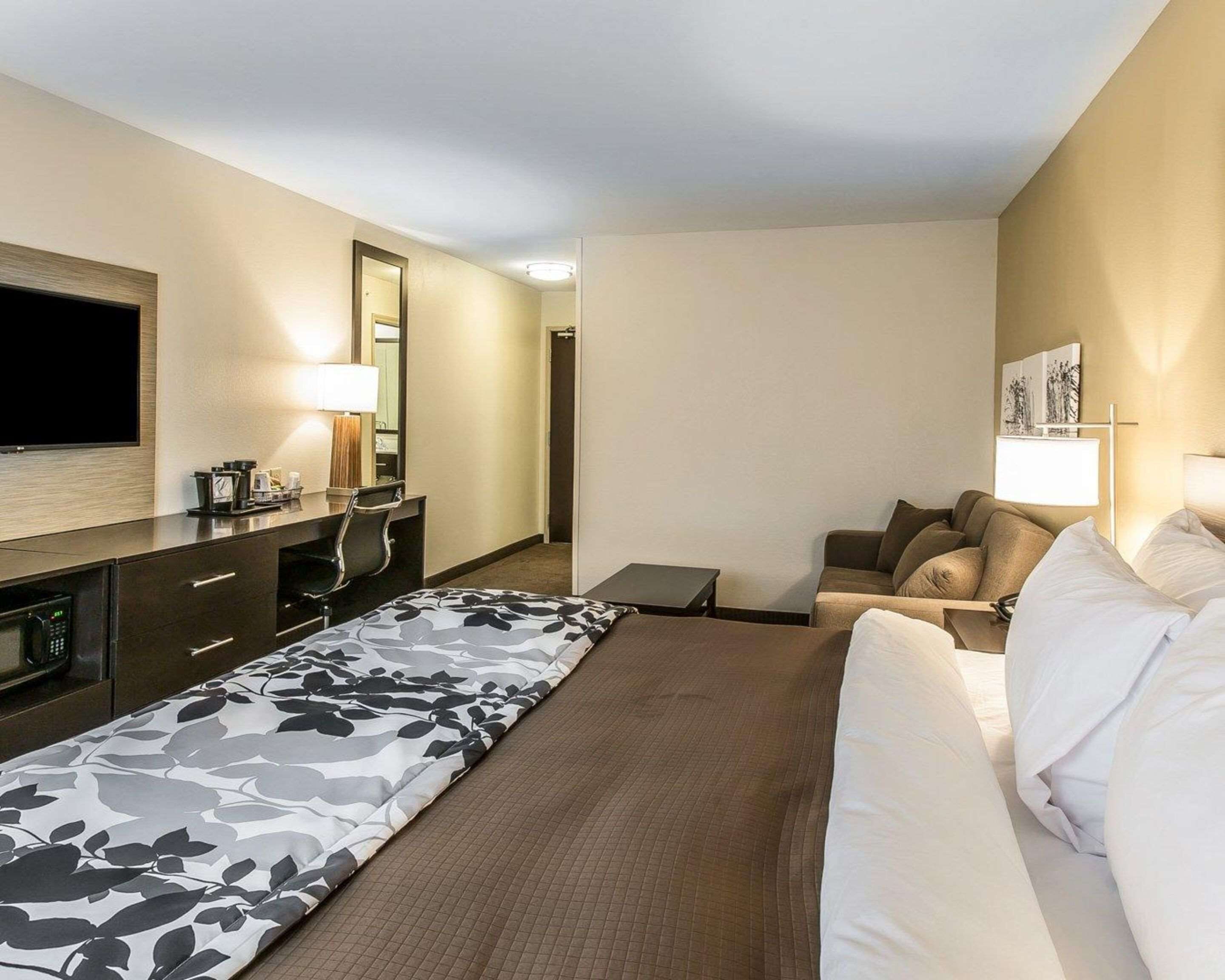 premium bedding, desk, blackout curtains, iron/ironing board