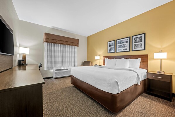 Standard Room, 1 King Bed, Non Smoking | Premium bedding, desk, blackout drapes, iron/ironing board