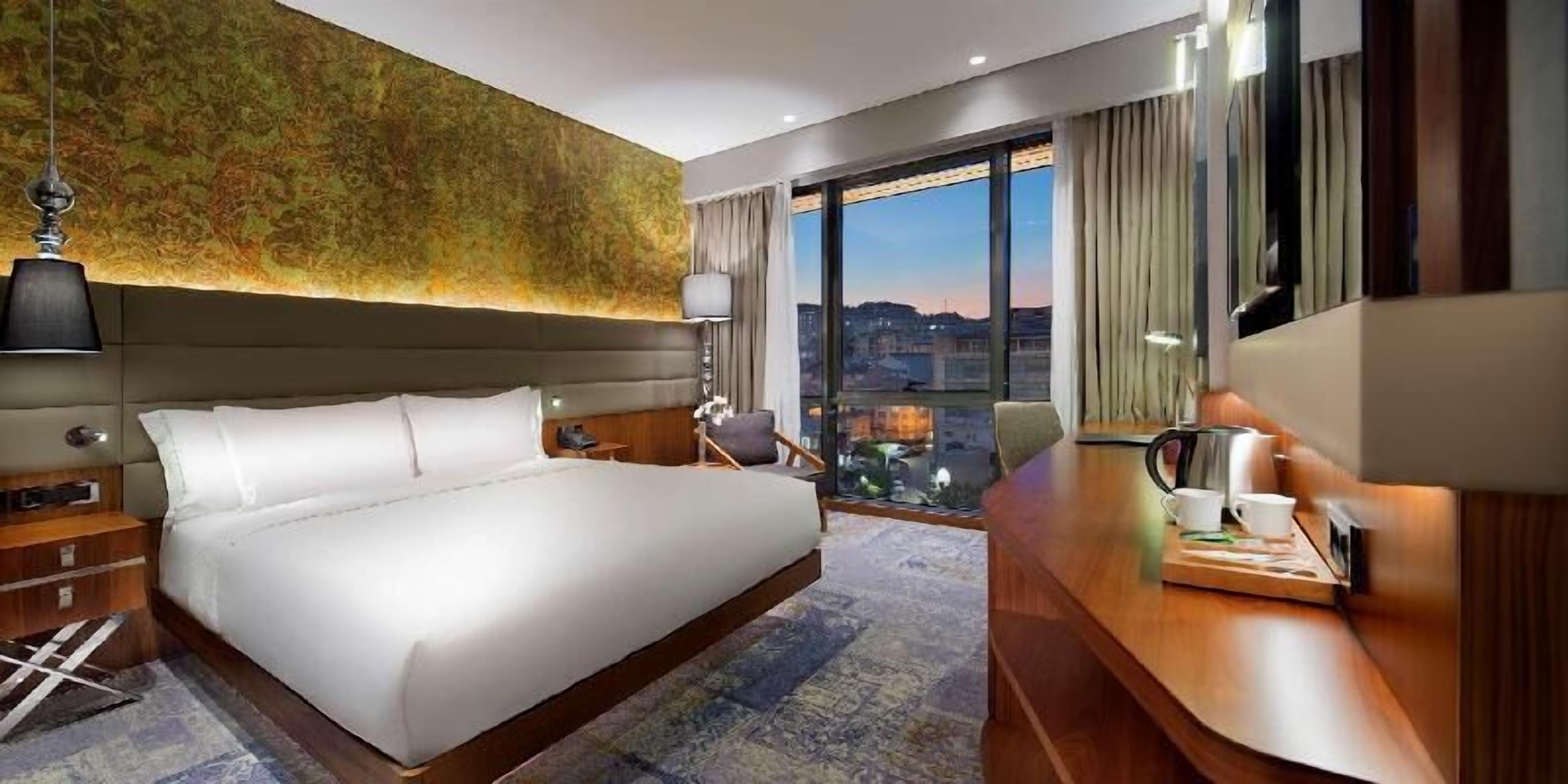 Minibar, in-room safe, desk, blackout drapes