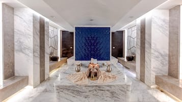 Sauna, hot tub, steam room, Turkish bath, deep-tissue massages