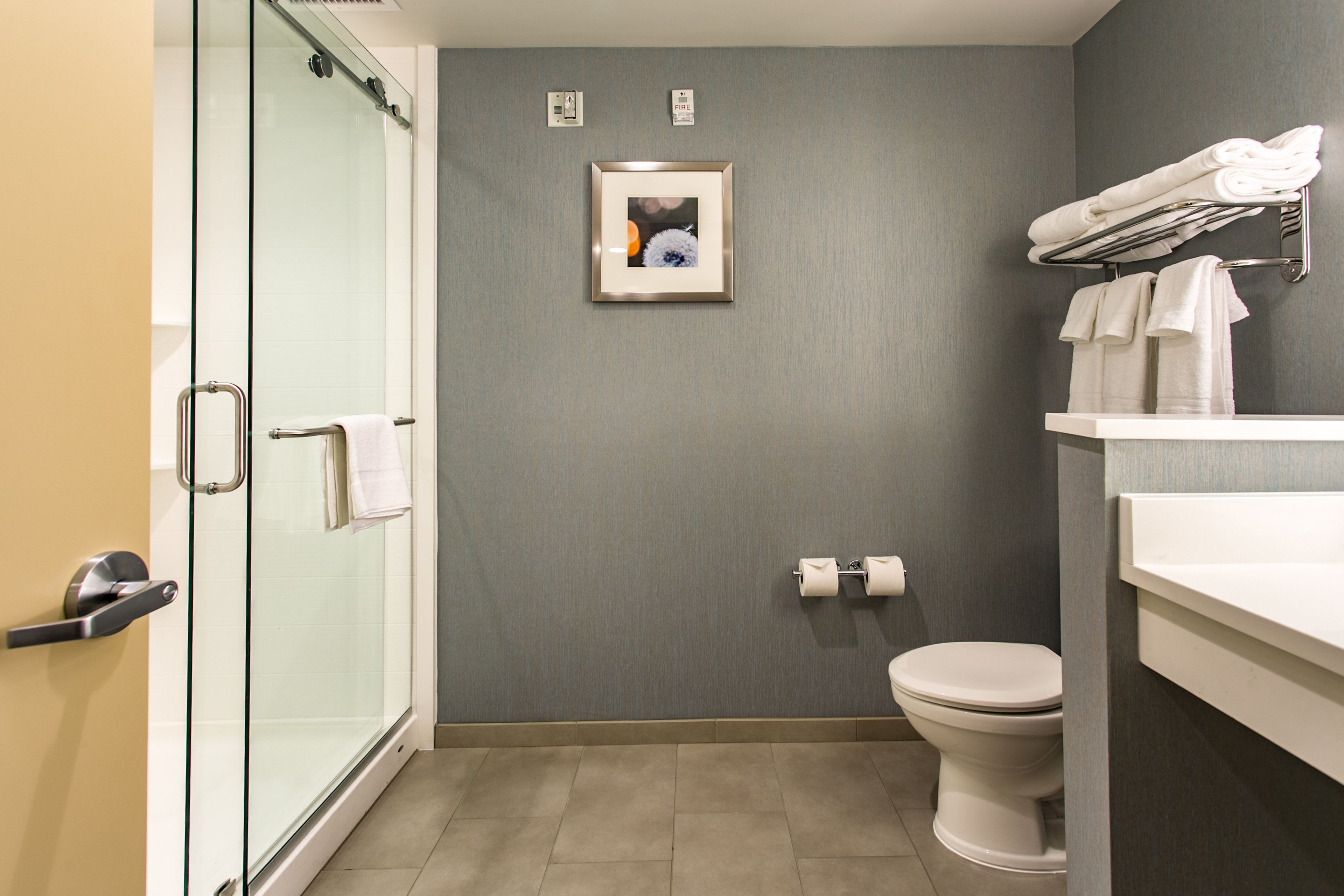 free toiletries, hair dryer, towels, soap