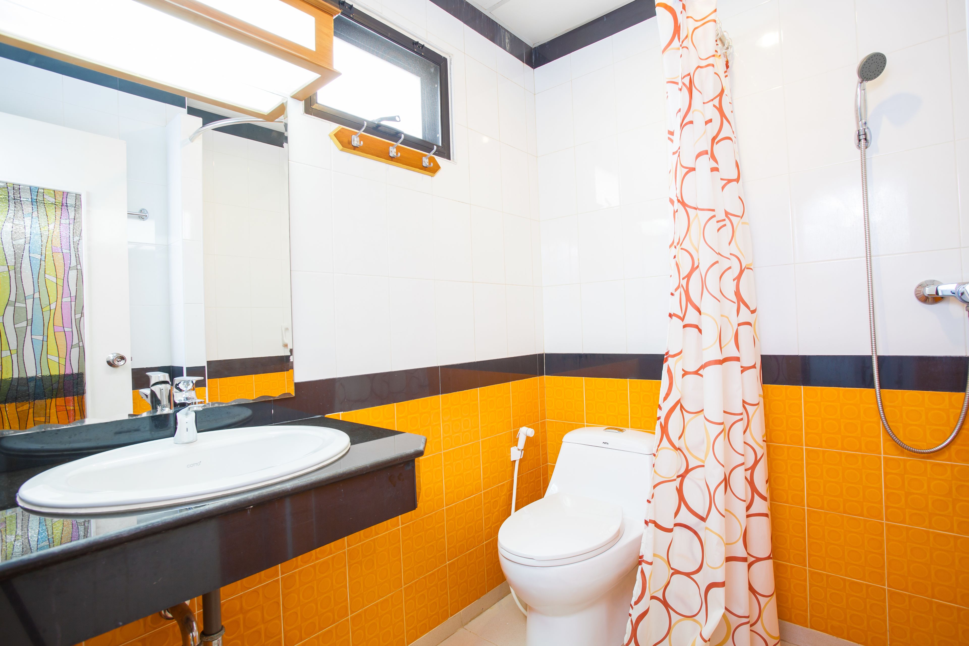 shower, free toiletries, hair dryer, slippers