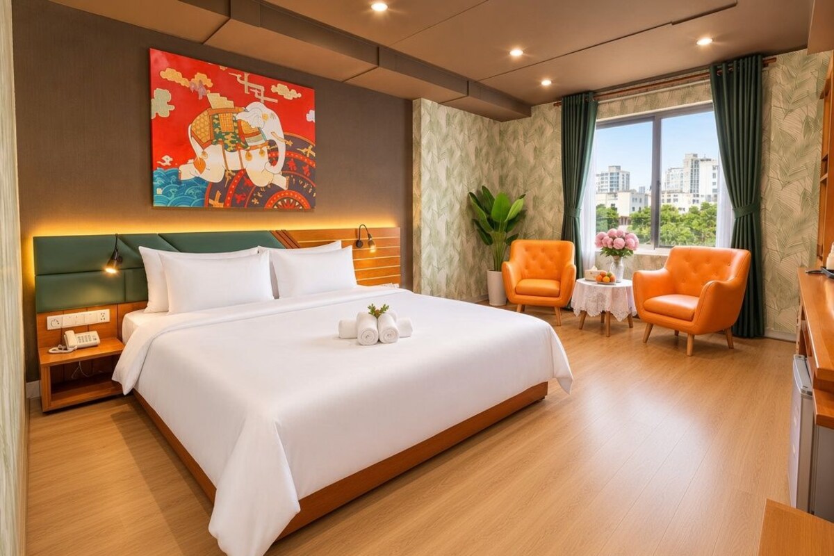 Suite estudio junior (with complimentary daily snack) | Ropa de cama de alta calidad, minibar, caja fuerte y escritorio