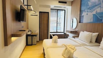 Coffres-forts dans les chambres, rideaux occultants