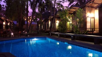 Indoor pool, outdoor pool, pool umbrellas, pool loungers