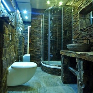 Apartemen, 1 kamar tidur (Przy Dolinie 1) | Kamar mandi | Shower, pengering rambut, handuk, dan tisu toilet