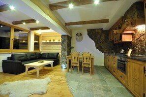 อพาร์ทเมนท์, 1 ห้องนอน (Przy Dolinie 1) | บริเวณนั่งเล่น | ทีวีจอแบน