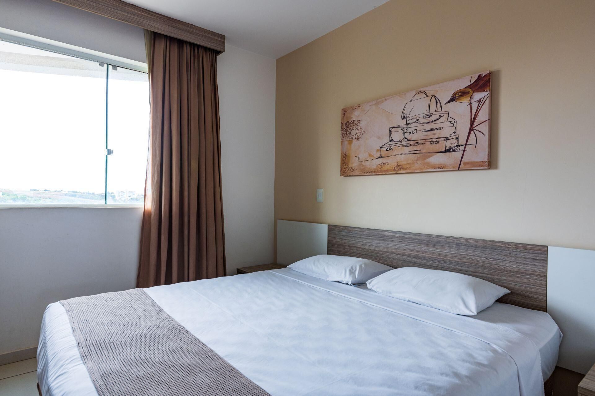 Desk, laptop workspace, blackout drapes, free WiFi