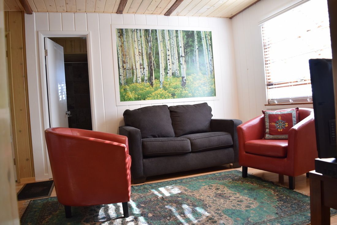 cabin, 3 bedrooms, mountain view | living room | flat-screen tv, pay films