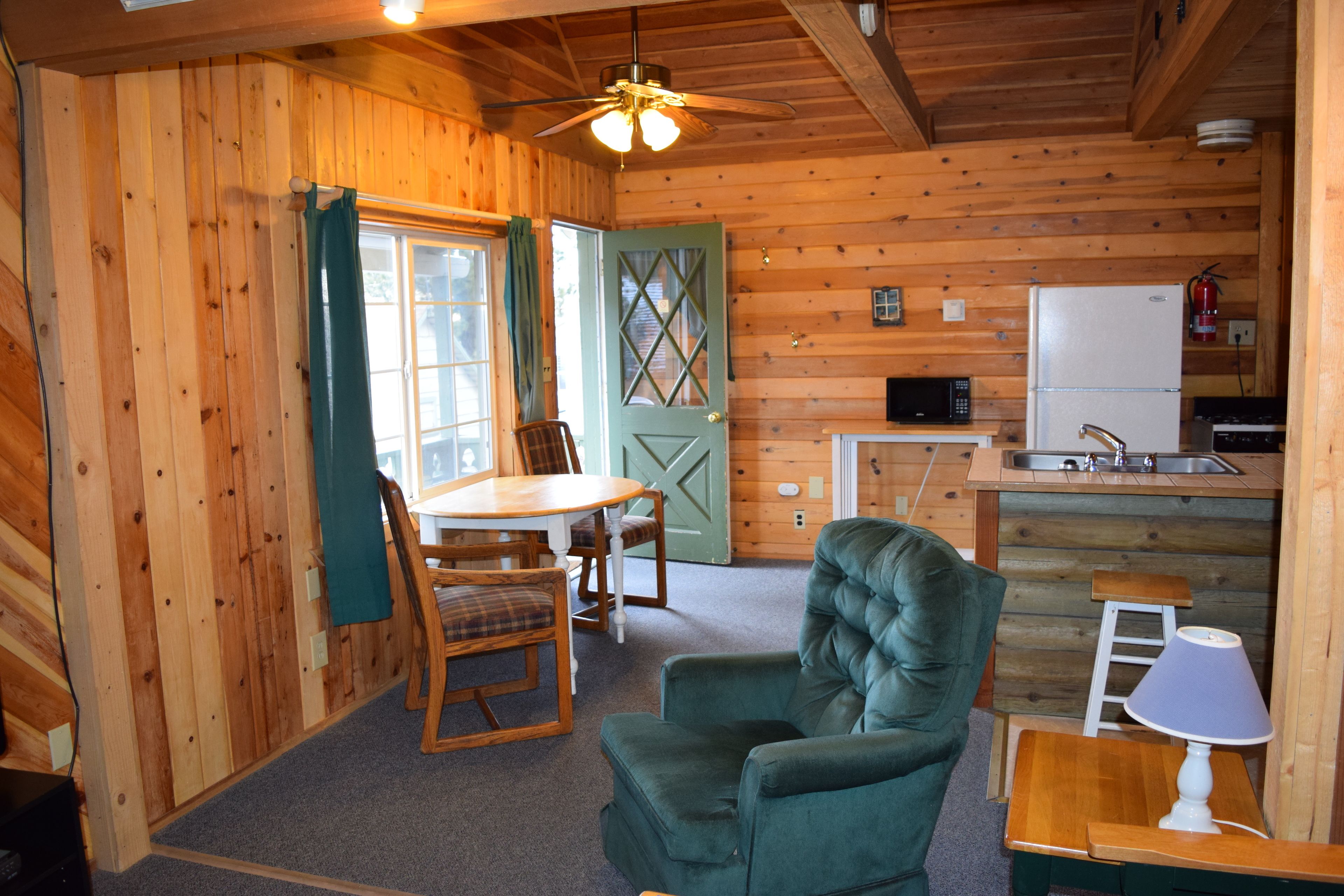 cabin, 1 bedroom, fireplace, mountain view (cabin 11) | living area | flat-screen tv, pay films