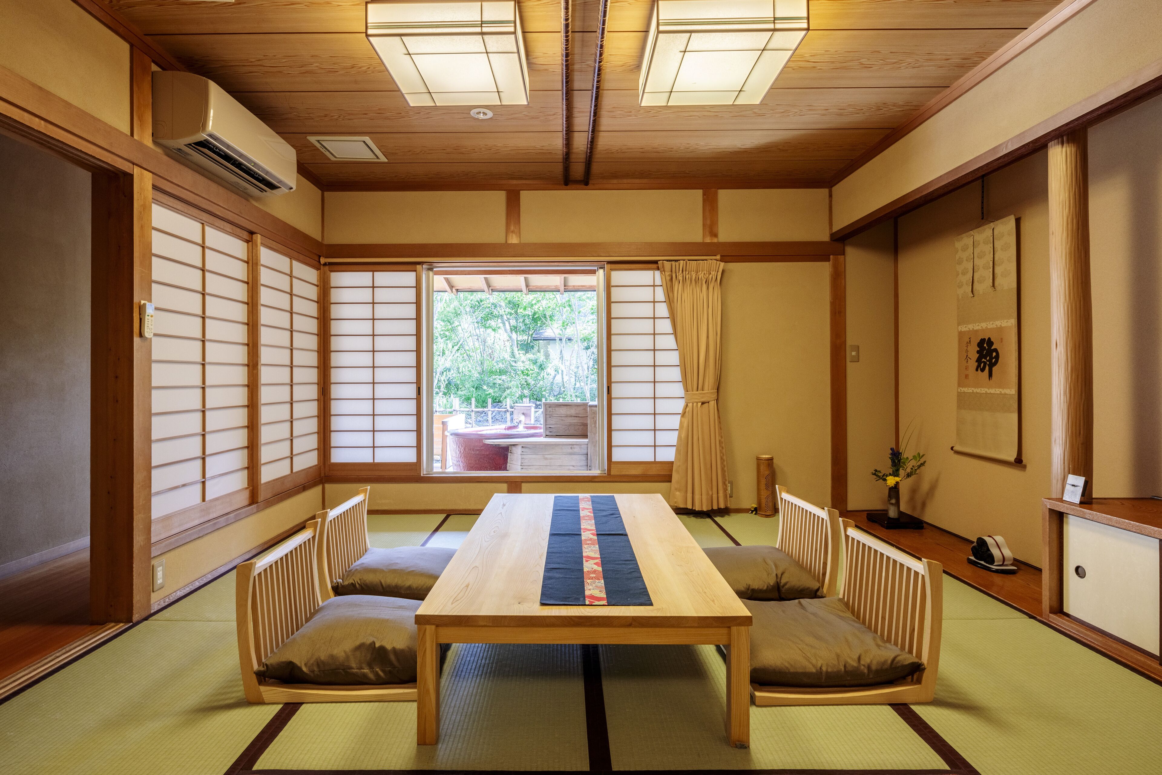 Room with open-air bath | Living area | 32-inch flat-screen TV with satellite channels, TV