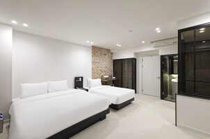 Individually decorated, individually furnished, desk, blackout curtains