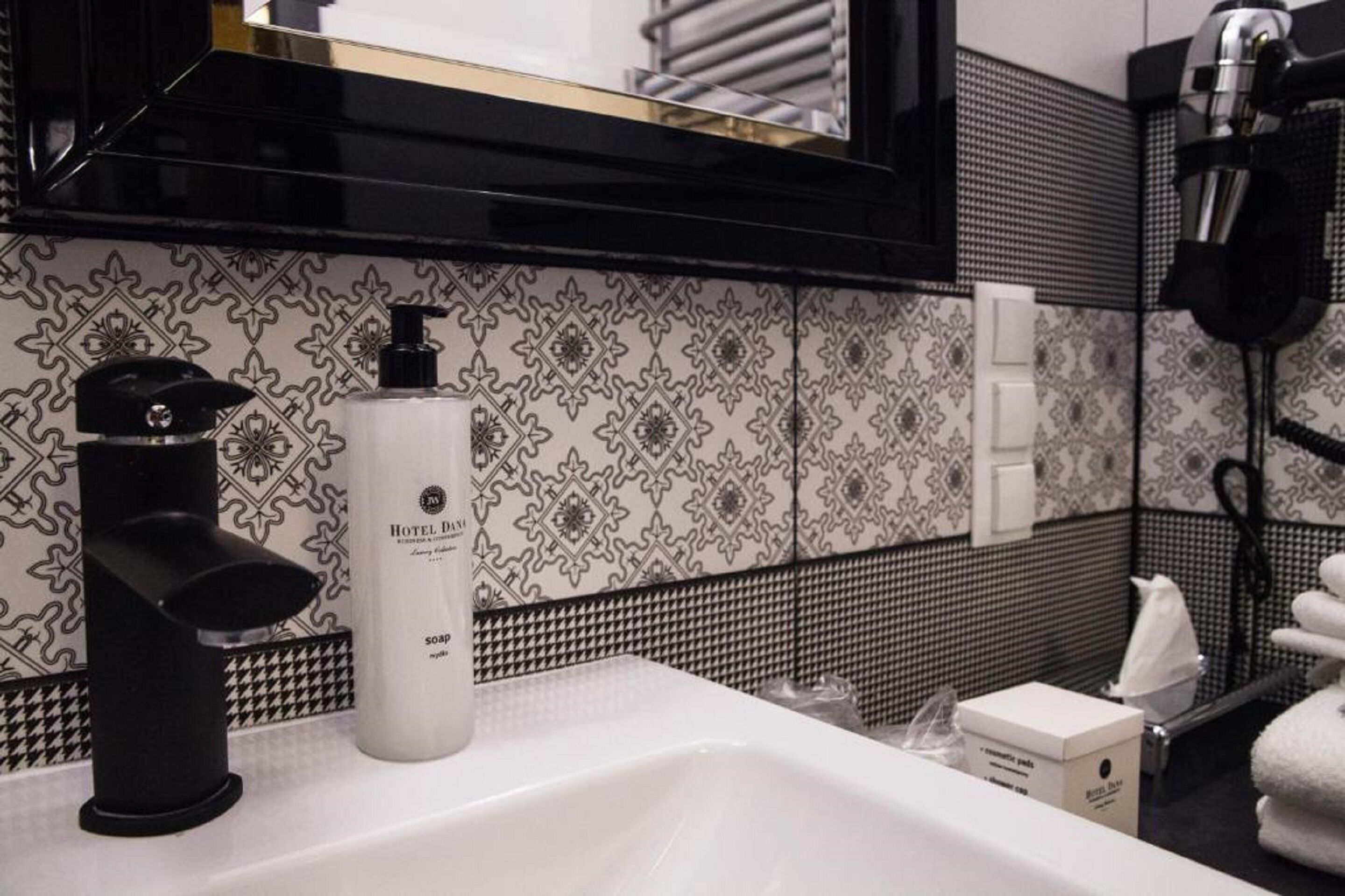 free toiletries, hair dryer, towels, soap