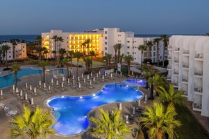 2 outdoor pools, pool umbrellas, sun loungers