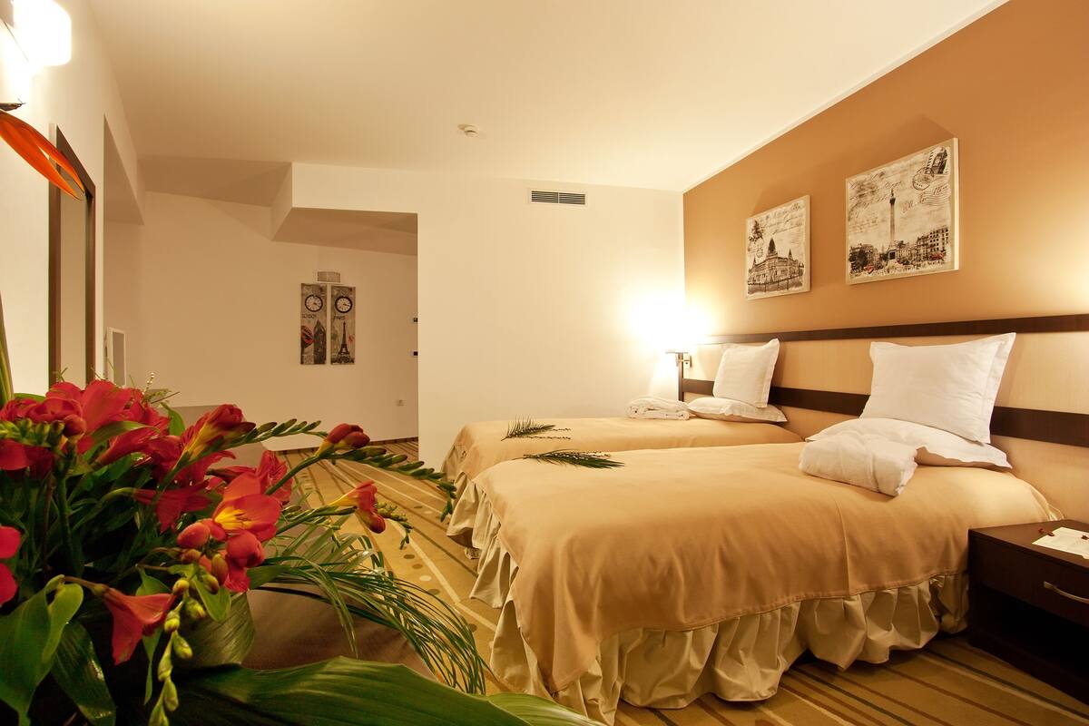 Standard Double or Twin Room | Minibar, in-room safe, desk, laptop workspace