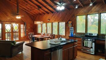 Coffee/tea maker, dining tables