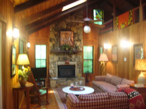 Flat-screen TV, fireplace, DVD player - My Little Blue House (Hiawassee)