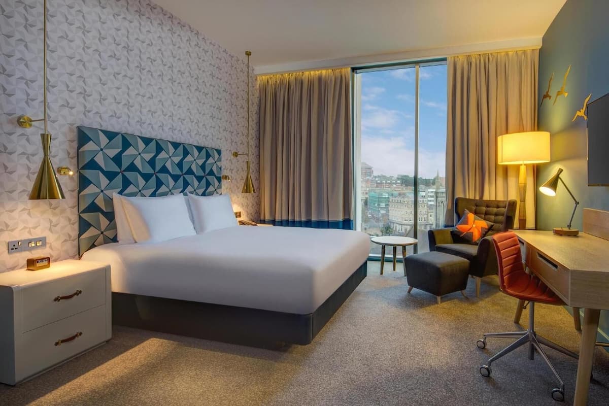 In-room safe, desk, laptop workspace, blackout curtains