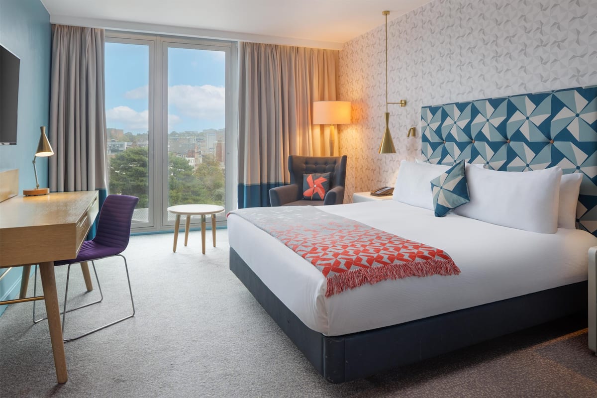 In-room safe, desk, laptop workspace, blackout curtains