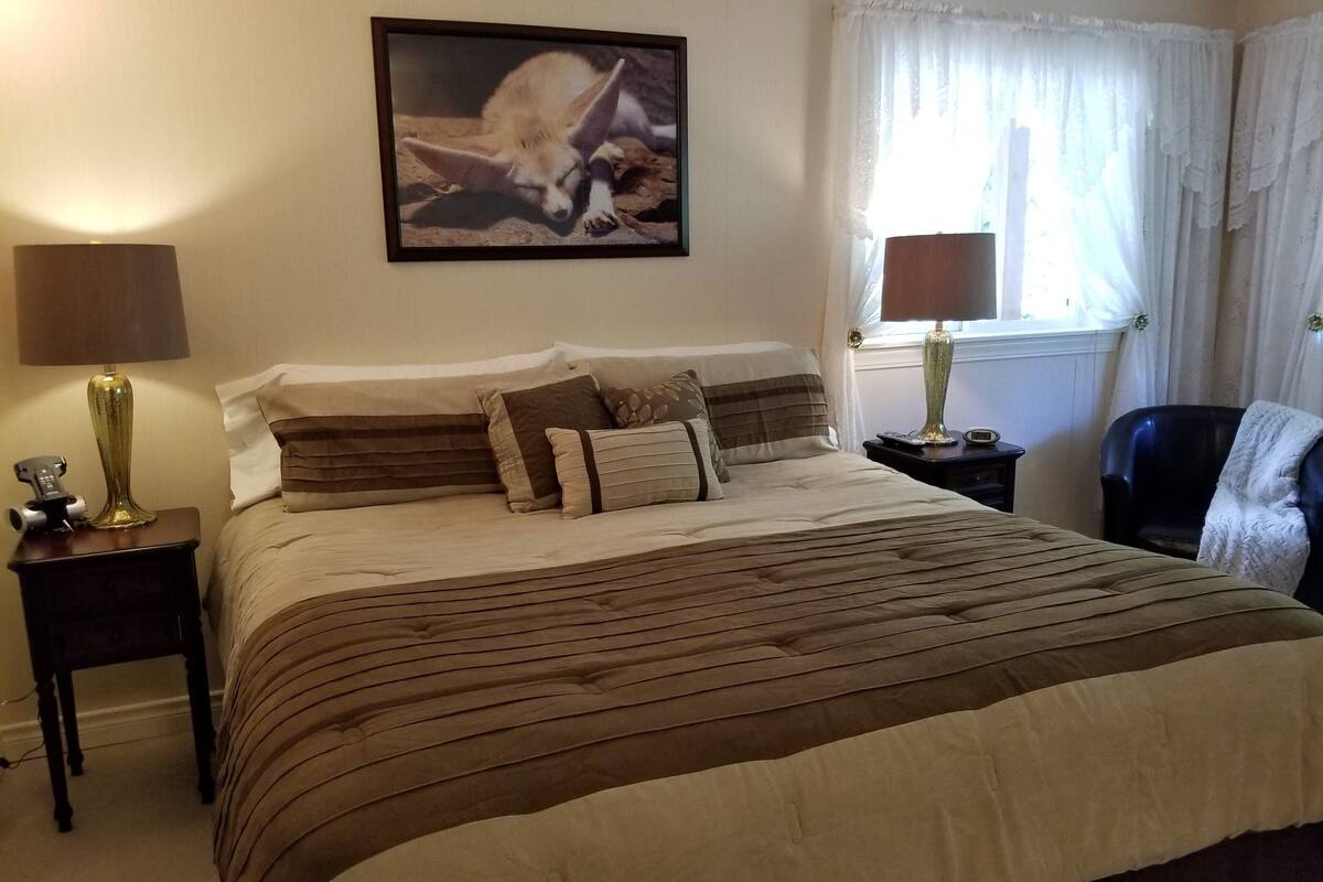 Quarto, 1 cama King, banheiro privativo (Fennec Fox)
