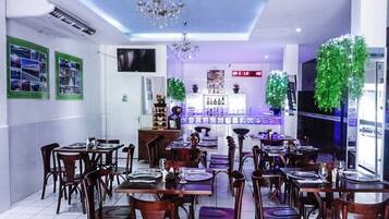 Breakfast, lunch, dinner served; Brazilian cuisine