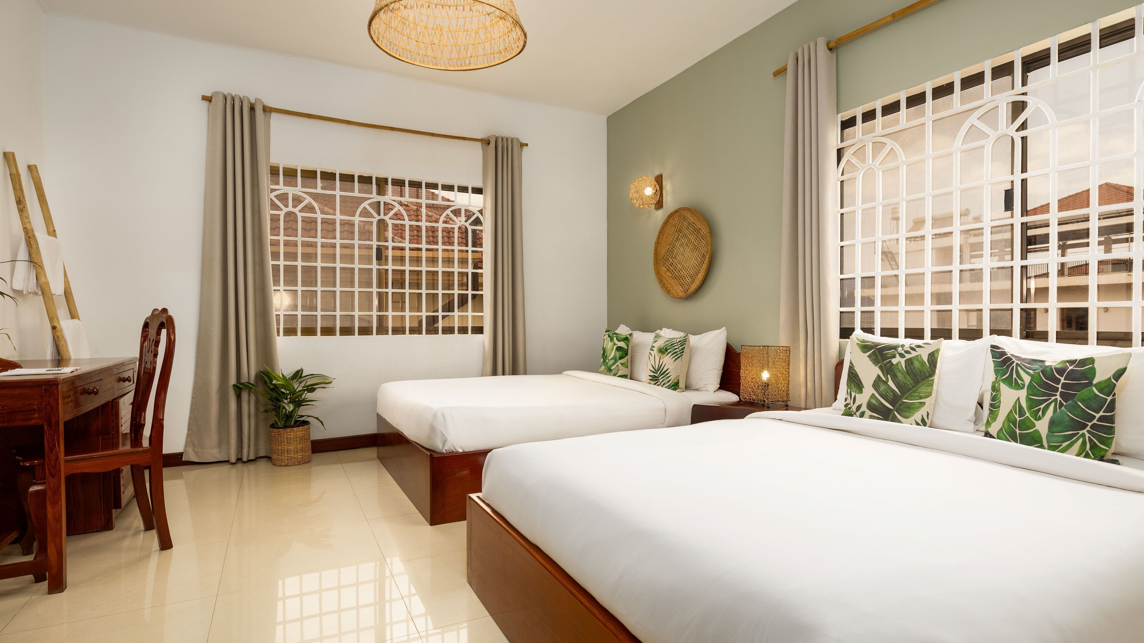 Double or Twin Room, 2 Double Beds | Desk, laptop workspace, free cribs/infant beds, free WiFi