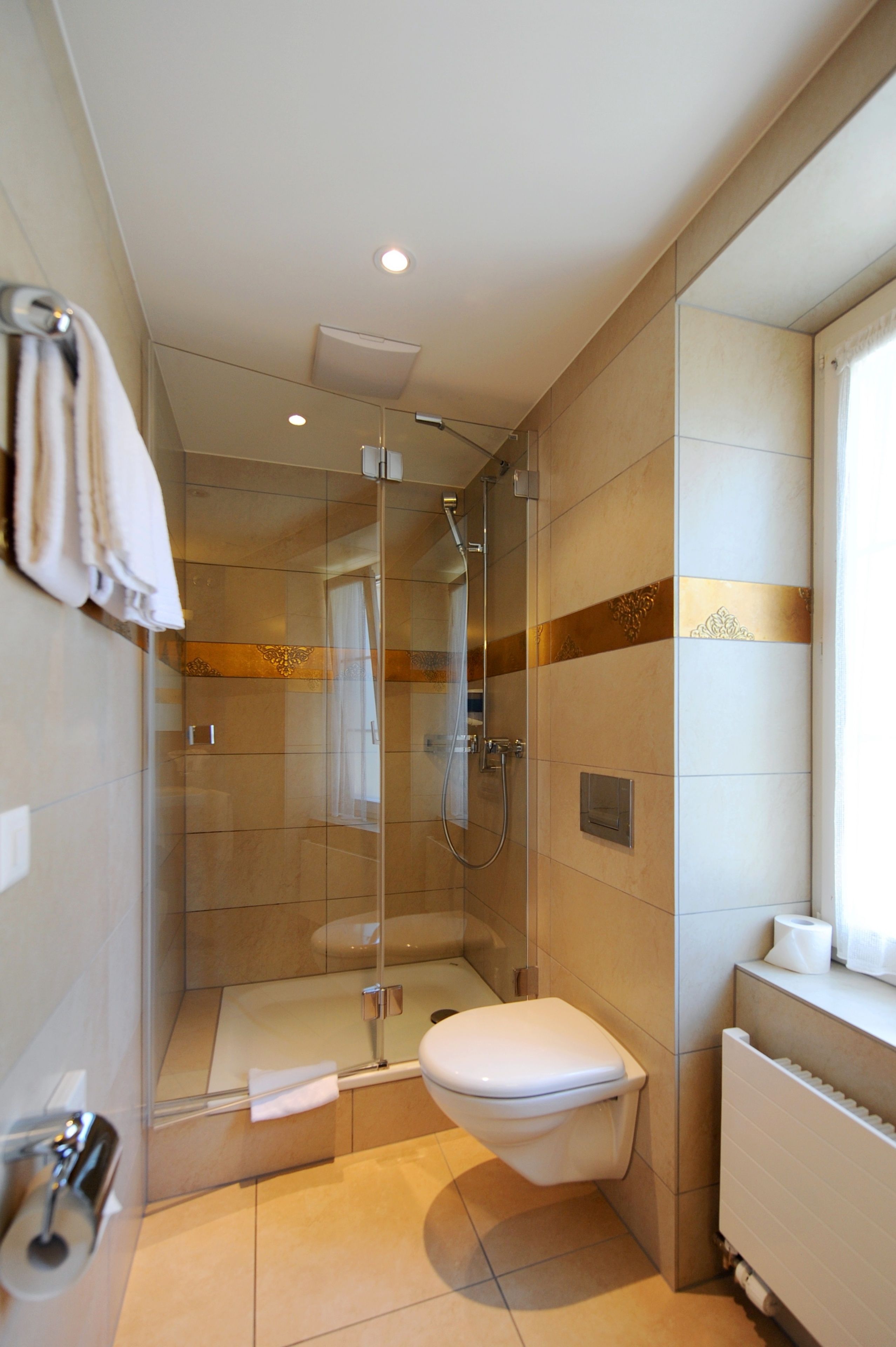 single room | bathroom | shower, towels