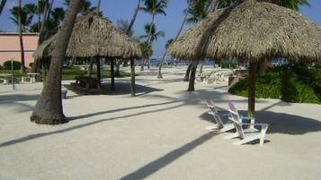 Di pantai dan handuk pantai