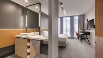 Free toiletries, hair dryer, towels